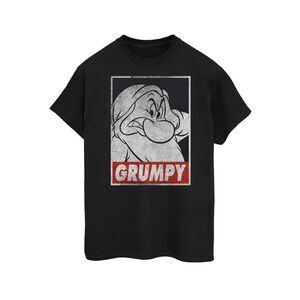Snow White And The Seven Dwarfs Mens Grumpy Poster Cotton T-Shirt / Black